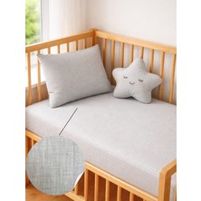 Ozz Baby  Park Beşik %100 Pamuk Cotton Çocuk & Bebek Çarşafı lastikli (70X120X16CM)1 Adet Fermuarlı Yastık Kılıfı (35X45)