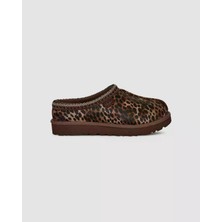 UGG Kadın Yumuşak Astarlı Eva Dış Taban Süet Yüzey Leopar Terlik 1158350-BURNTCEDAR