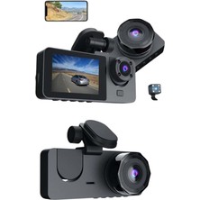 Poyraz Market 3 Kameralı 2 Inç 1080P Araç Içi Kamera Sürüş Kamerası Carplay