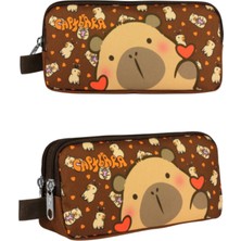 Ümit Çanta Capybara Kalem Çantası Kahverengi 20 × 10 × 6