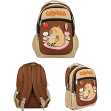 Ümit Çanta Capybara Ilkokul Okul Sırt Çantası – Bej & Kahverengi 30 × 40 × 15