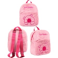 Ümit Çanta Capybara Pembe Anaokulu Peluş Sırt Çantası 25X31X11