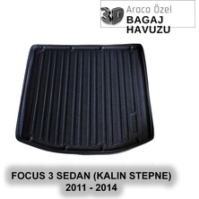 Elorcar Ford Focus 3 Sedan (Kalın Stepne) 2011 - 2014 3D Bagaj Havuzu