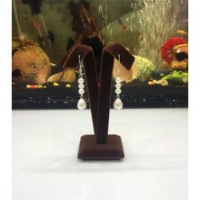 Megass Dekor Süet Kumaş Kahve Renk 10 cm Küpe Sergileme Aksesuar