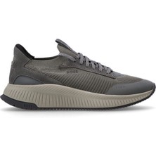 Boss Erkek Marka Logolu Bağcıklı Kaydırmaz Tabanlı Günlük Gri Sneaker 50523113-026
