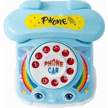 Akar Çevirmeli Oyuncak Telefon Mavi Çocuklar Için Eğitici ve Eğlenceli Rol Yapma Oyuncağı