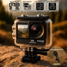 Mioji Action 12X 4K 60FPS 20MP Çift Ekran 170° Aksiyon Kamerası