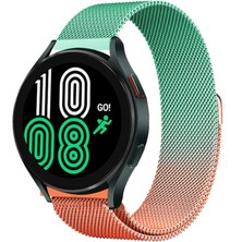 Poyraz Market Newface Watch 22MM Metal Mıknatıslı Kordon - Turuncu-Yeşil