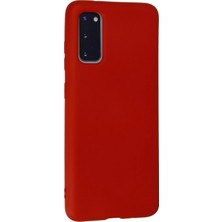 Poyraz Market Newface Samsung Galaxy S20 Kılıf Nano Içi Kadife Silikon - Kırmızı