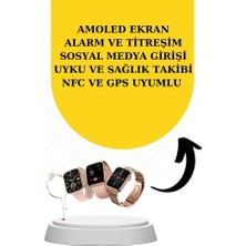 Poyraz Market Bileklikli Amoled Ekran Akıllı Saat ve Dijital Göstergeli Kablosuz Bluetooth Kulaklık Anc/ Enc