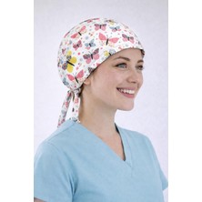 Dr. Mitra Cerrahi Bone Medikal Doktor Hemşire Hastane Bonesi Unisex -Beyaz Kelebek