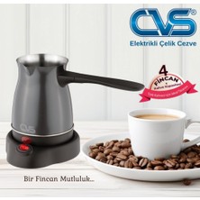 Cvs Dn 19833 Elektrikli Çelik Cezve Gri