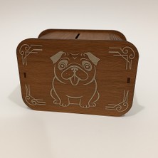 Poyraz Market Köpek Kumbara - Ağaç Işleme -Ceviz Ağacı-Kahverengi