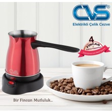 Cvs Dn 19833 Elektrikli Çelik Cezve Kırmızı