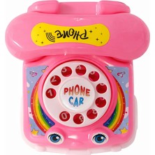 Akar Çevirmeli Oyuncak Telefon Pembe Çocuklar Için Eğitici ve Eğlenceli Rol Yapma Oyuncağı