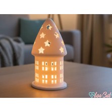 Genç 3D Yıldız Desenli Kule Tealight Mumluk | Starry Tower Tealight Holder | Dekoratif Mumluk