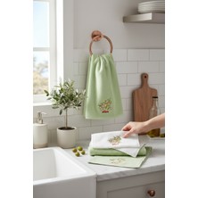 Asev Tekstil Olive Line 30X50 cm 3lü Mutfak Havlusu | El Havlusu | Yüz Havlusu Seti