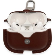 Poyraz Market Newface Airpods Pro 2 (2.nesil) Çanta Deri Kılıf - Kahverengi