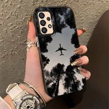 HONTINGA Samsung Galaxy A33 ile Uyumlu Kılıfı Silikon Kenar Sert Arka Düşüme Önleyici Basitlik Anti Düşme Kamera Korumali Uçak Desen Telefon Kılıfı Kadın ve Erkek Için Uygundur K1-0628