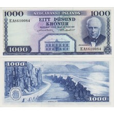Banknoting Izlanda 1000 Kron 1961 Çil(-)