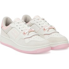 Tommy Hilfiger Kadın Süet Deri Platform Kaydırmaz Taban Pembe Sneaker EN0EN02773-TIO