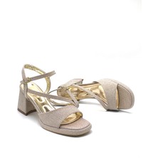 Kindep (Erbay) Kalın Topuklu Kadın Abiye Ayakkabı Altın