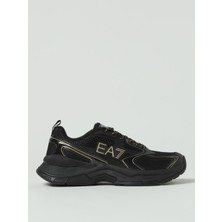 EA7 Unısex Yüksek Taban Renk Geçişli File Detaylı Tasarımlı Siyah-Altın Sneaker X8X249 XK446-MZ177