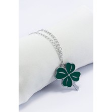 Biuti Metal Yeşil Yonca Zincirli Araba Dikiz Ayna Süsü, Yeni Araba Hediyesi