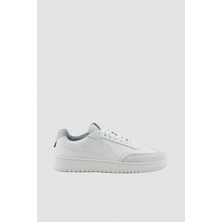 Paul & Shark Erkek Logo Dikiş Işlemeli Süet Detaylı Rahat Taban Beyaz Sneaker 15318007-010