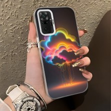 HONTINGA Xiaomi Redmi Note 10 Pro ile Uyumlu Kılıfı Silikon Kenar Sert Arka Düşüme Önleyici Basitlik Anti Düşme Kamera Korumali Gökkuşağı Desen Telefon Kılıfı Kadın ve Erkek Için Uygundur K1-0627