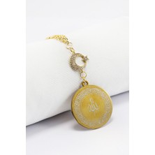 Biuti Ay Yıldız Zirkon Çelik Ön Allah Ayetel Kürsi Arka Nazar Ayeti Araba Dikiz Ayna Süsü Gold