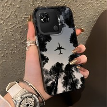 HONTINGA Xiaomi Redmi 9c ile Uyumlu Kılıfı Silikon Kenar Sert Arka Düşüme Önleyici Basitlik Anti Düşme Kamera Korumali Uçak Desen Telefon Kılıfı Kadın ve Erkek Için Uygundur K1-0628
