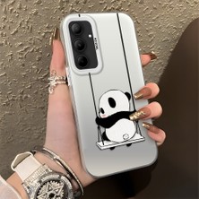 HONTINGA Samsung Galaxy A35 ile Uyumlu Kılıfı Silikon Kenar Sert Arka Düşüme Önleyici Basitlik Anti Düşme Kamera Korumali Panda Desen Telefon Kılıfı Kadın ve Erkek Için Uygundur K1-0626