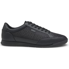 Boss Erkek Düz Taban Deri Rahat Yuvarlak Burun Bağlamalı Siyah Sneaker 50552890-005