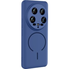 Adige Xiaomi 14 Ultra Kılıf Silikon Meta Magsafe Kablosuz Şarj Özellikli