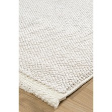 Santiva Home Beyaz Iskandinav Bukleli Yumuşak Bohem Salon Oturma Çocuk Odası Yolluk Dokuma Makine Halısı