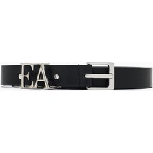 Emporio Armani Kadın Ea Yazı Metal Toka Ayarlanabilir Siyah Kemer EW002025 AF13383-UC001