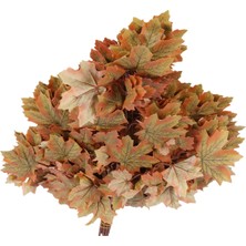 Yapay Çiçek Sitesi Yapay Sonbahar Akçaağaç Dalı 65 cm 12 Adet Kahve-Sarı