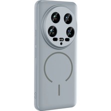 Adige Xiaomi 14 Ultra Kılıf Silikon Meta Magsafe Kablosuz Şarj Özellikli