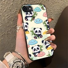 HONTINGA iPhone Se 2022 ile Uyumlu Kılıfı Silikon Kenar Sert Arka Düşüme Önleyici Basitlik Anti Düşme Kamera Korumali Panda Desen Telefon Kılıfı Kadın ve Erkek Için Uygundur K1-0626