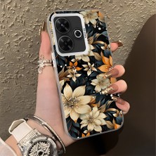 HONTINGA Xiaomi Redmi 13X ile Uyumlu Kılıfı Silikon Kenar Sert Arka Düşüme Önleyici Basitlik Anti Düşme Kamera Korumali Renkli Yapraklar Desen Telefon Kılıfı K1-0629