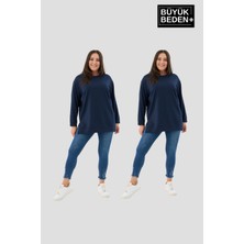 Superlife Kadın  Büyük Beden 2'li Set Ince Sweatshırt Tunik SPR26BTK990+2