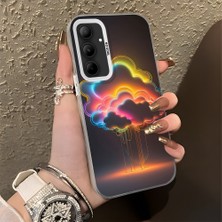 HONTINGA Samsung Galaxy A35 ile Uyumlu Kılıfı Silikon Kenar Sert Arka Düşüme Önleyici Basitlik Anti Düşme Kamera Korumali Gökkuşağı Desen Telefon Kılıfı Kadın ve Erkek Için Uygundur K1-0627