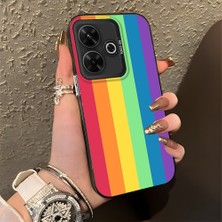 HONTINGA Xiaomi Redmi 13X ile Uyumlu Kılıfı Silikon Kenar Sert Arka Düşüme Önleyici Basitlik Anti Düşme Kamera Korumali Gökkuşağı Desen Telefon Kılıfı Kadın ve Erkek Için Uygundur K1-0627