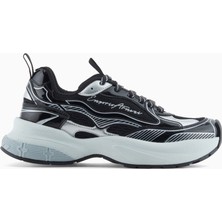 Emporio Armani Kadın Yüksek ve Rahat Taban File Detaylı Logo Imzalı Gri Sneaker EW003056 AF19766-MC372