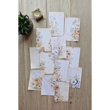 Kolbi Craft 12 Adet Scrapbook Eskitme Papatya Temalı Scrapbook Kağıt Seti Bullet Journal Dekupaj Kağıdı