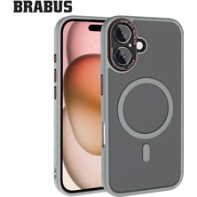 Brabus iPhone 16 Uyumlu Anti-Shock Magsafe Kamera Lens Korumalı Buzlu Kenarları Yumuşak Sonic Silikon Kılıf
