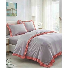 Le Gule Home 100% Pamuk Fırfırlı Tek Kişilik Nevresim Takımı