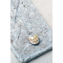 Sümer Telkari 925 Ayar Gümüş Taşlı Anka Kuşu Kapaklı Açılır Kapanır Fotoğraflık Madalyon Kolye 8086