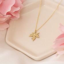 PremiumPort Şık ve Zarif Damar Çınar Yaprağı Gümüş Kolye, Doğa Temasıyla Özgün Tasarım